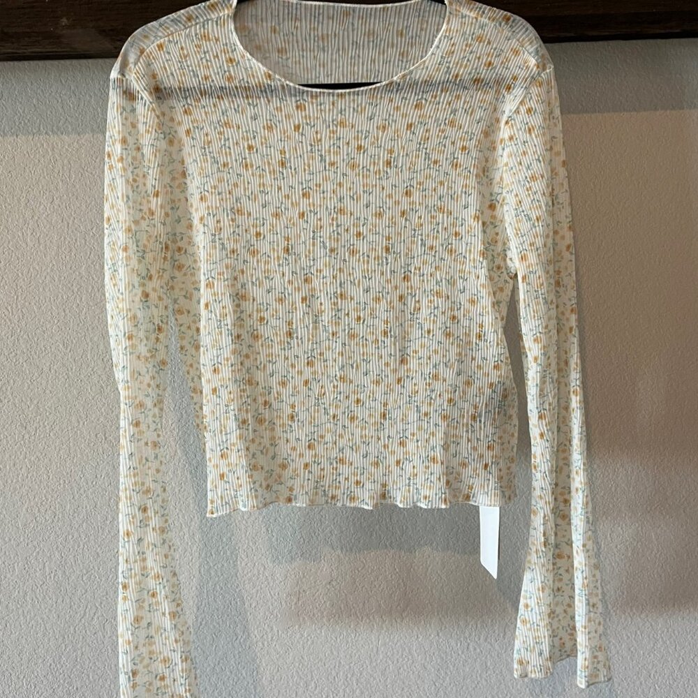 Shein Dazy Sheer Long Sleeve Top